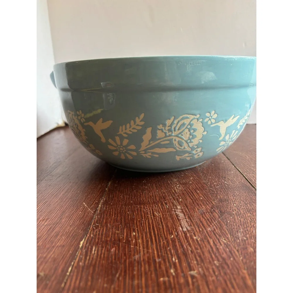 Pioneer Woman Nesting Mixing Bowls Set of 3 Floral Hummingbird Red Blue Teal